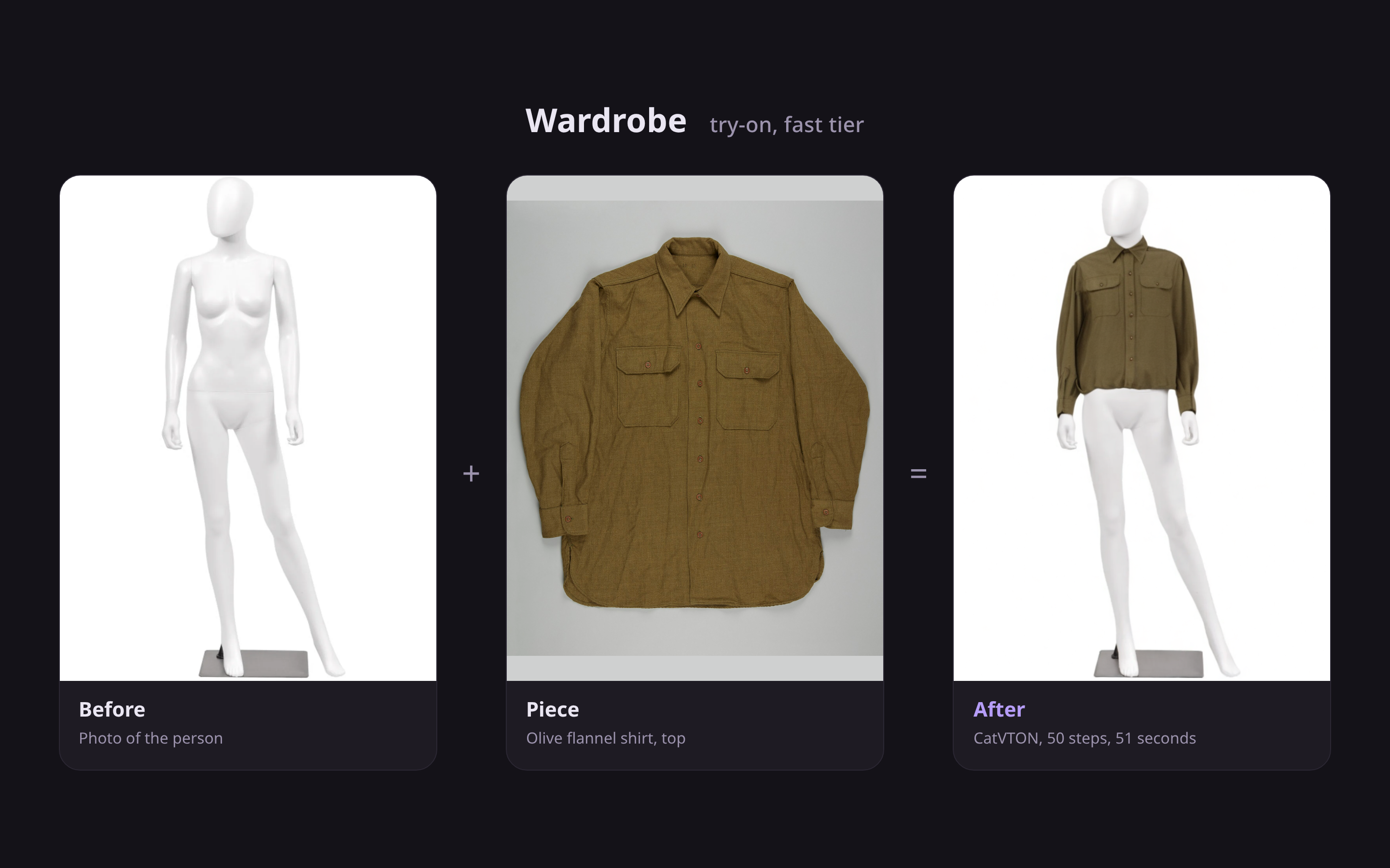 Garment try on before and after